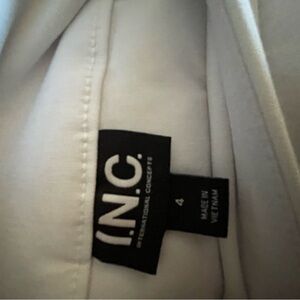 I.N.C. White stretchy straight leg pants